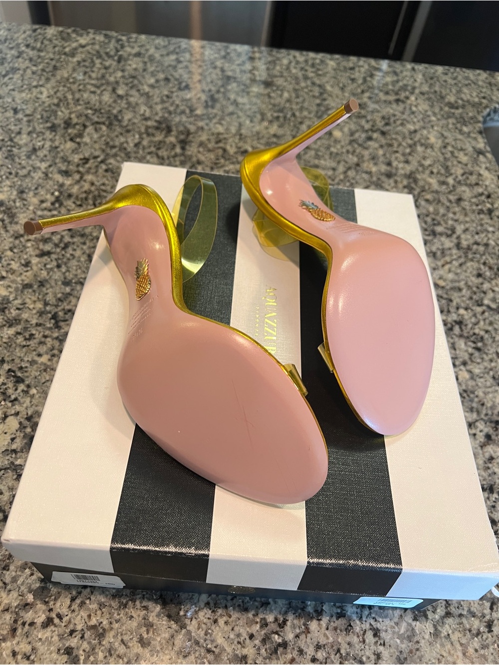 Aquazzura Gold and Yellow Heels - Picture 4 of 12